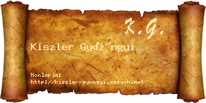 Kiszler Gyöngyi névjegykártya