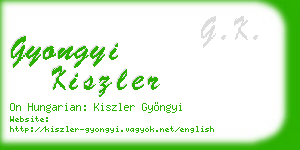 gyongyi kiszler business card